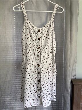 Hollister White Sundress with Red Floral Print